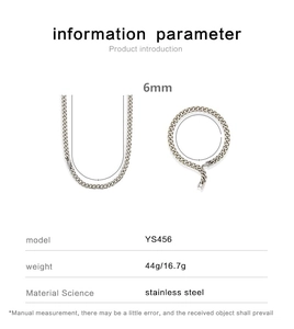 Detailed specifications of 6mm stainless steel Cuban link chain necklace and bracelet set