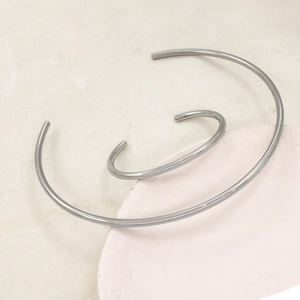 Minimalist Stainless Steel Jewelry Set For Women 18K Gold Silver Plated Open Choker Necklace And Cuff Bracelet Set Fashion Jewelry