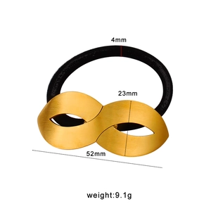 Minimalist Stainless Steel Infinity Hair Tie For Women Gold Plated Metal Number 8 Elasticity Ponytail Holder Hair Rope