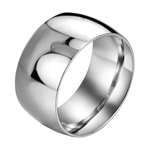 Polierter 12mm breiter 316L Edelstahlring mit Hochglanz-Oberfläche für Damen und Herren