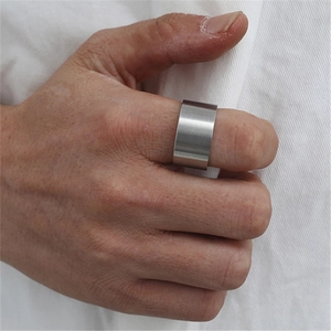 Gebürsteter Edelstahl Matte Ring Minimalistisch Industrielle Breite Band Einfacher Ring Unisex Mode Fingerring Täglicher Schmuck