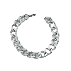 Herren Cuban Link Armband in Silber aus Edelstahl mit strukturierten spiralförmigen Gliedern