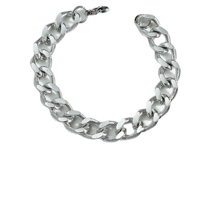 Herren Hip-Hop Titanstahl Armband mit abwechselnd glatten und spiraligen Gliedern