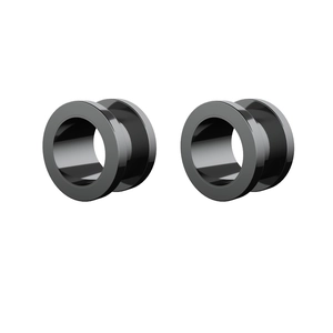 Polished black acrylic ear gauges with smooth hollow design for body piercing