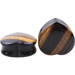 Heart Shaped Natural Stone Ear Plugs Gauges Tiger's Eye Rose Quartz Turquoise Body Piercing Jewelry For Men Women