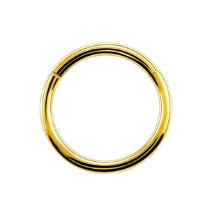 Anneau de nez clicker en acier inoxydable 316L doré poli avec finition lisse