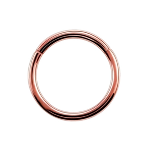 Vue détaillée de l'anneau clicker en acier chirurgical 316L rose gold pour nez et oreilles