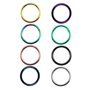 Anneaux de nez en acier inoxydable 316L chirurgical en huit coloris métalliques