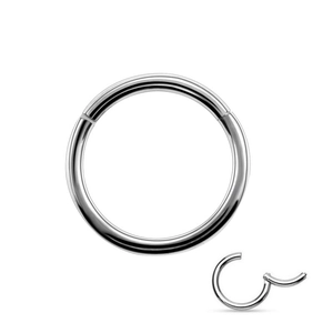 Anneau segment articulé en acier 316L poli pour piercings de nez, oreille et lèvre