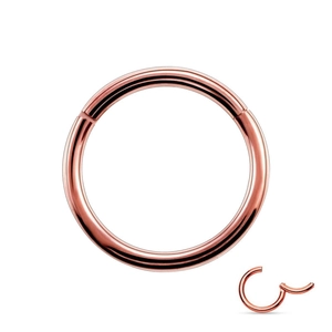 Anneau segmenté en acier inoxydable 316L rose doré poli pour piercings nez ou oreille