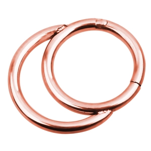 Polished rose gold nose rings with seamless hinged opening and closing design