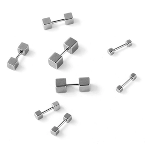 Comparaison détaillée des tailles de boucles d'oreilles haltères en acier inoxydable