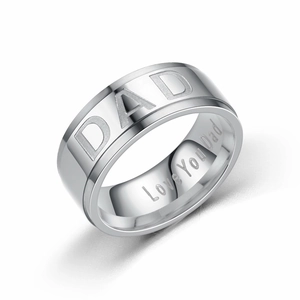 Edelstahl Papa Ring Graviert Love You Dad Herren Ehering Band Geschenk Für Vatertag Schwarz Gold Silber Rosegold Schmuck