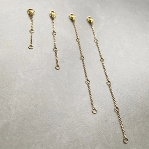 Gold stainless steel extension chains set with lobster clasps for necklaces and bracelets