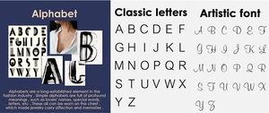 Three custom font styles for gold-plated stainless steel letter pendant necklaces
