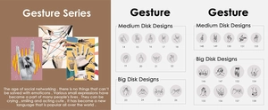 Detailed size guide for gold-plated stainless steel gesture charms in medium and big variants