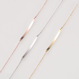 Gepolijste rechthoekige bedelarmband in goud, zilver en roségoud roestvrij staal metaal