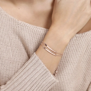 Minimalistisch Roestvrij Staal Staaf Schakelarmband Voor Dames Geometrisch Rechthoekig Dunne Ketting Verstelbaar Sieraden