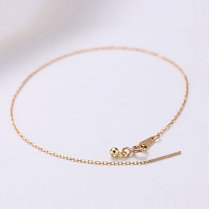 Cavigliera Regolabile in Acciaio Inossidabile Minimalista da Donna Catena a Maglia Placcata Oro Argento con Sfera Scorrevole