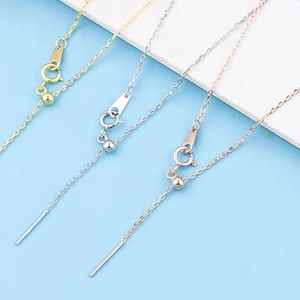 Adjustable stainless steel chain necklaces in gold, silver and rose gold with needle end