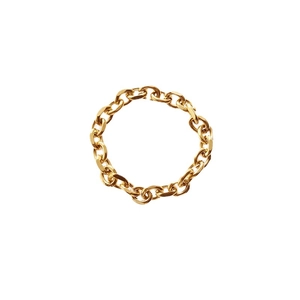 Bague chaîne minimaliste en acier inoxydable plaqué or avec design à maillons polis