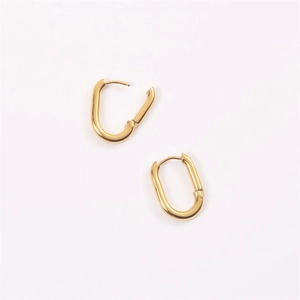 Minimalist gold-plated stainless steel U-shaped hoop earrings with a polished finish