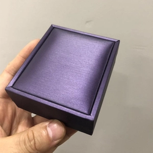 Elegant square purple satin jewelry box for rings and earrings gift packaging