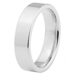 Gepolijste 6mm roestvrijstalen platte ring met zilveren spiegelafwerking voor koppels