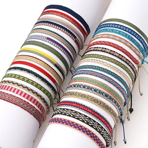 Bohemian Ethnic Style Handmade Braided Friendship Bracelet For Men Women Adjustable Cord Geometric Pattern Woven Bracelet Jewelry Gift