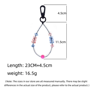 Porte-clés ours en perles acryliques avec crochet mat et dimensions du produit