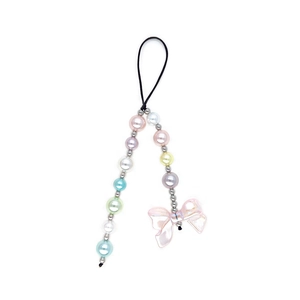 Ins Style Beaded Phone Chain For Women Y2K Handmade Resin Heart Bow Dice Smiley Pendant Bag Charm Mobile Phone Lanyard Jewelry