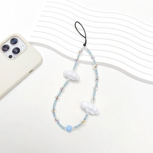 Handmade Beaded Phone Chain Lanyard Cloud Butterfly Crystal Seed Bead Wrist Strap For Women Korean Ins Phone Accessories