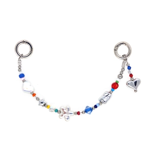 Ins Style Colorful Star Heart Beaded Phone Chain Handmade Acrylic Crystal Anti-Lost Bag Charm Accessory For Women Girls