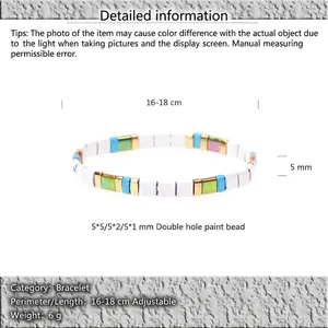 Tabella taglie per bracciale bohémien con perline Tila da 16-18 cm e larghezza 5 mm