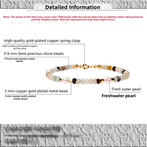 Specificaties van de 16-17cm zoetwaterparel en halfedelstenen kralenarmband