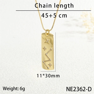 Detailed view of a gold celestial pendant necklace with dimensions 11x30mm and adjustable chain