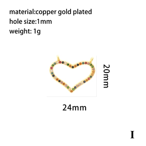 Detailed size view of a heart-shaped evil eye pendant in gold-plated copper material