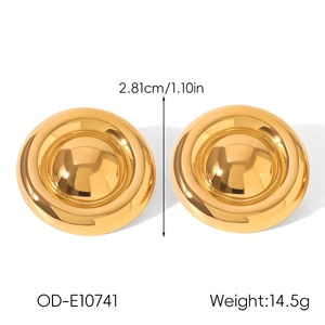 Gepolijste 18k gouden koepeloorbellen met 2,81 cm diameter en een gewicht van 14,5 g