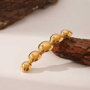 Fermaglio per capelli in acciaio inossidabile placcato oro 18K con design a pisello