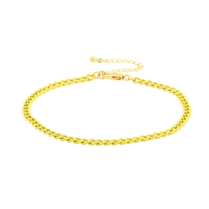 Vibrant yellow cuban chain anklet with gold adjustable clasp and teardrop pendant