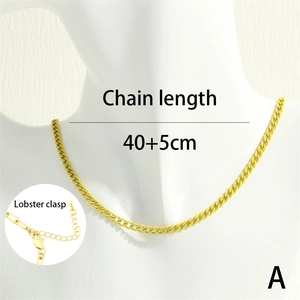 Modern neon yellow cuban link chain necklace for women with 45cm adjustable lobster clasp