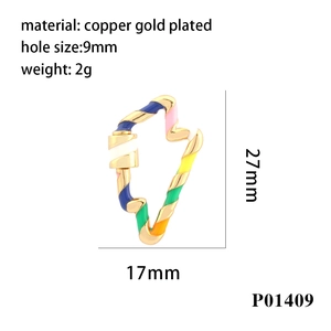 Detalle del cierre de rosca esmaltado de colores chapado en oro para joyería artesanal DIY