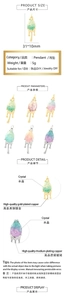 Detail view showing 18K gold plated water drop crystal pendants with sizes and specs