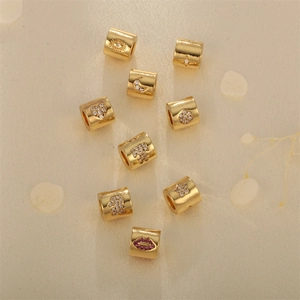Breloques dorées avec zircon serti, œil bleu et cœur pour colliers bijoux DIY