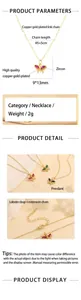 Detailed macro view of 18K gold-plated butterfly pendant set with colorful zircon stones