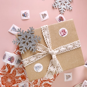 Cute Easter bunny floral stickers roll for gift sealing and DIY scrapbook decoration