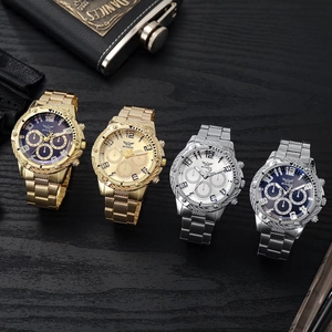 Luxury ZHOWE men's business quartz watch with metal strap and decorative sub-dials