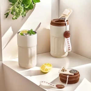 Smart Temperature Display Coffee Mug 316 Stainless Steel Vacuum Insulated Travel Cup With Portable Strap Car Outdoor