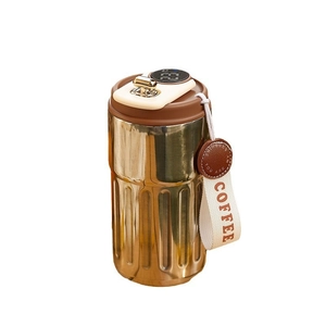 Smart 316 stainless steel coffee thermos with LED temperature display and woven strap