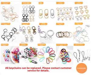 Detailed selection of mermaid tail keychain hardware including lobster clasps and rings